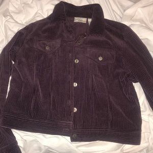 Plum Corduroy Cropped Jacket